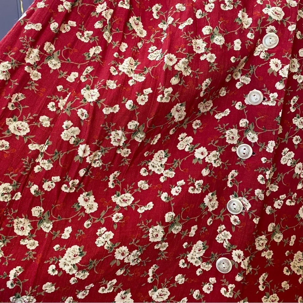 Vintage 90s Kathryn Deen New York Floral Button Down Maxi Dress Size L/XL - Picture 9 of 10